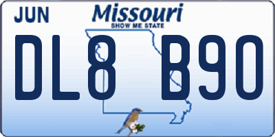 MO license plate DL8B9O