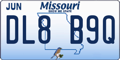 MO license plate DL8B9Q