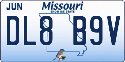 MO license plate DL8B9V