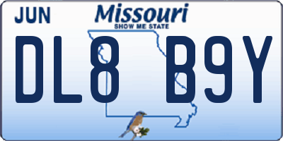 MO license plate DL8B9Y