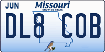 MO license plate DL8C0B