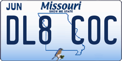MO license plate DL8C0C