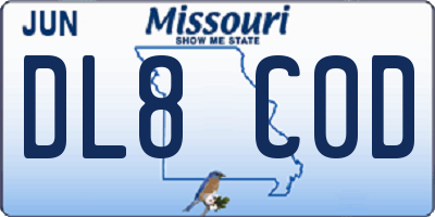 MO license plate DL8C0D