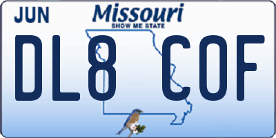 MO license plate DL8C0F
