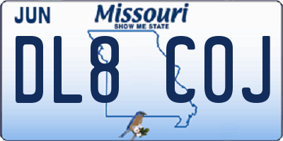 MO license plate DL8C0J