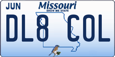 MO license plate DL8C0L