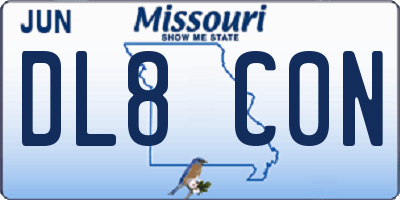 MO license plate DL8C0N