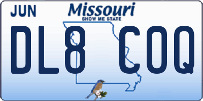 MO license plate DL8C0Q