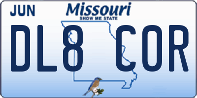 MO license plate DL8C0R