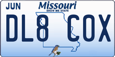 MO license plate DL8C0X