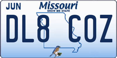 MO license plate DL8C0Z