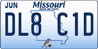 MO license plate DL8C1D