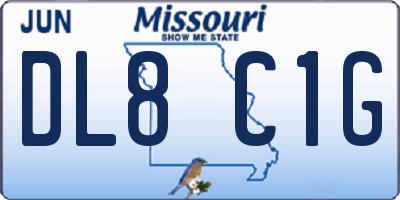 MO license plate DL8C1G