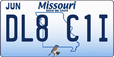 MO license plate DL8C1I