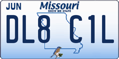 MO license plate DL8C1L