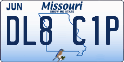 MO license plate DL8C1P
