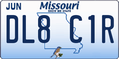 MO license plate DL8C1R