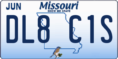 MO license plate DL8C1S