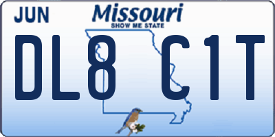 MO license plate DL8C1T