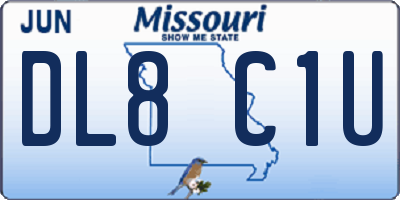 MO license plate DL8C1U