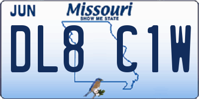 MO license plate DL8C1W