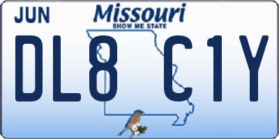 MO license plate DL8C1Y