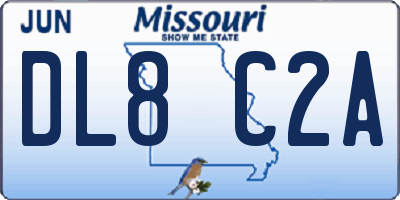 MO license plate DL8C2A