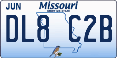 MO license plate DL8C2B
