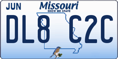 MO license plate DL8C2C
