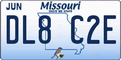 MO license plate DL8C2E