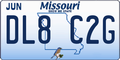 MO license plate DL8C2G