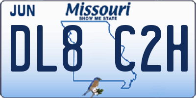 MO license plate DL8C2H