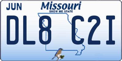 MO license plate DL8C2I