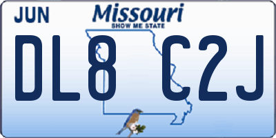 MO license plate DL8C2J