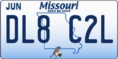 MO license plate DL8C2L