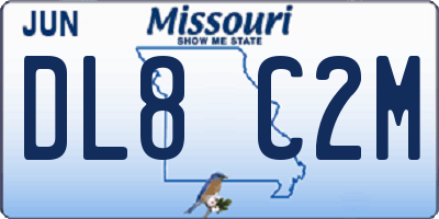MO license plate DL8C2M