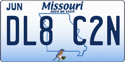 MO license plate DL8C2N