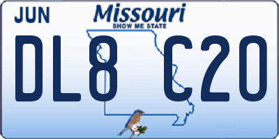 MO license plate DL8C2O