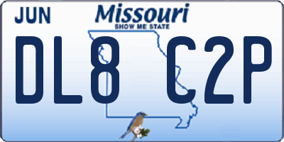MO license plate DL8C2P