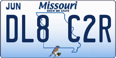 MO license plate DL8C2R
