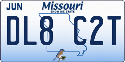 MO license plate DL8C2T