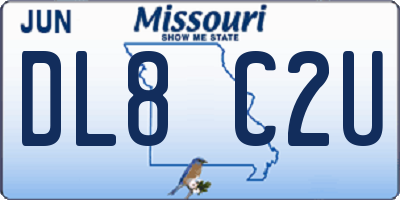 MO license plate DL8C2U