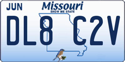 MO license plate DL8C2V