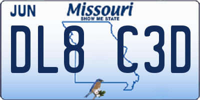 MO license plate DL8C3D