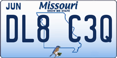 MO license plate DL8C3Q