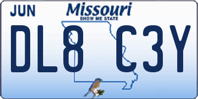 MO license plate DL8C3Y