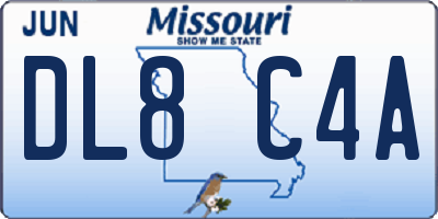 MO license plate DL8C4A