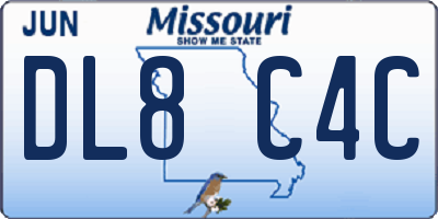 MO license plate DL8C4C