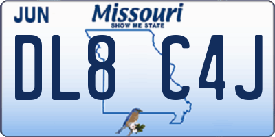 MO license plate DL8C4J