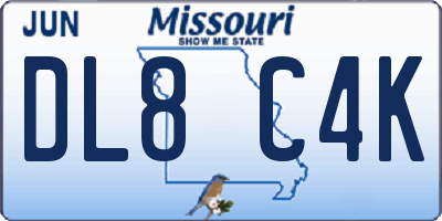 MO license plate DL8C4K